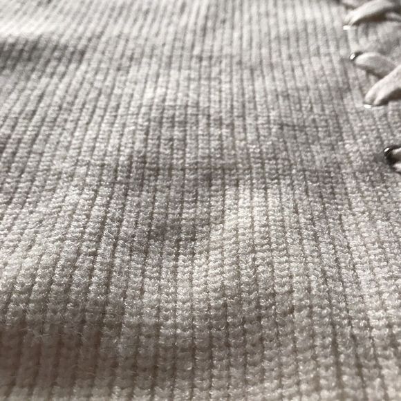 Renee C Long Line Sweater Dress EUC Lace And Eyelet Accent Medium Cream, Soft - Picture 6 of 9